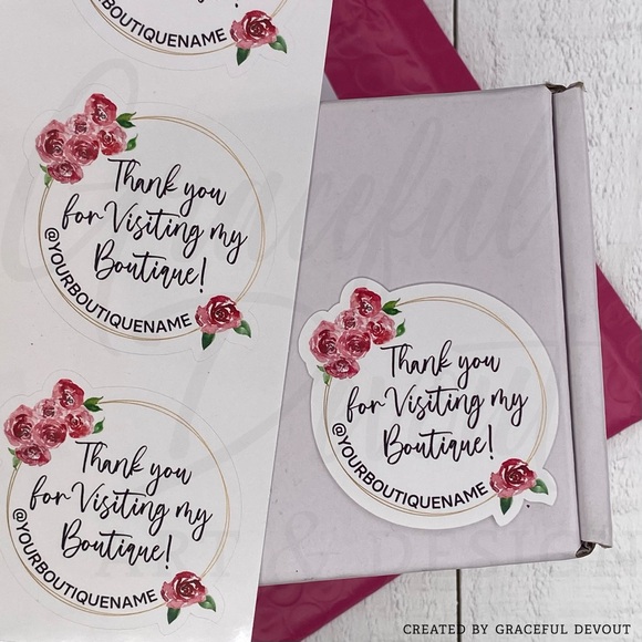 🌹Thank You For Visiting My Boutique- Sticker 2" (inches)(48ct.) [GD81-48] - Picture 5 of 5